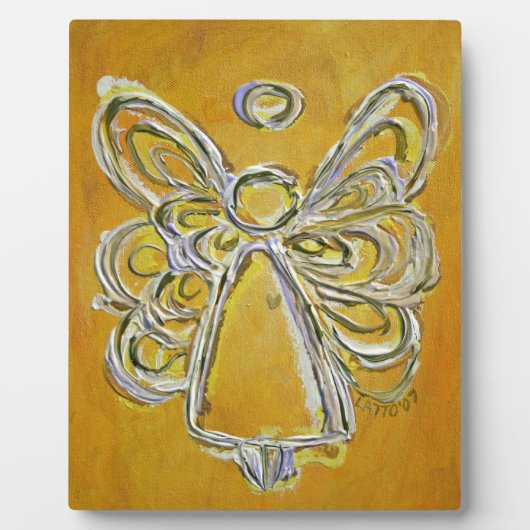 Guardian Yellow Angel Painting Art Gift Plaque Fotoplatte (Vorderseite)