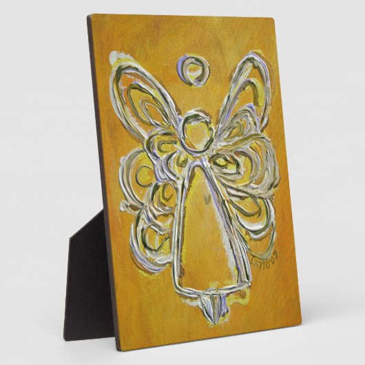 Guardian Yellow Angel Painting Art Gift Plaque Fotoplatte (Seite)