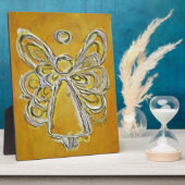 Guardian Yellow Angel Painting Art Gift Plaque Fotoplatte (Seite)