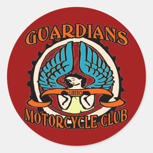 Guardians Motorrad Club Runder Aufkleber (Vorderseite)