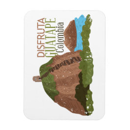 Guatape Colombia El Peñol Vintage Travel Magnet