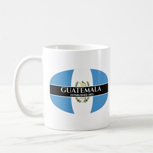 Guatemala 1821 Weißer Text - Flagge Kaffeetasse (Links)