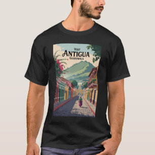 Guatemala Antigua Illustration Reise Kunst Vintage T-Shirt