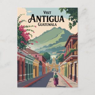 Guatemala Antigua Illustration Reisen Vintag Postkarte