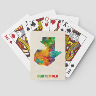 Guatemala-Aquarell-Karte Spielkarten