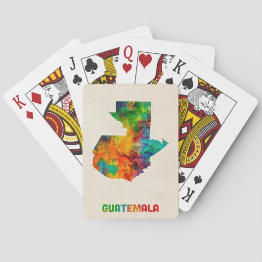 Guatemala-Aquarell-Karte Spielkarten (Rückseite)