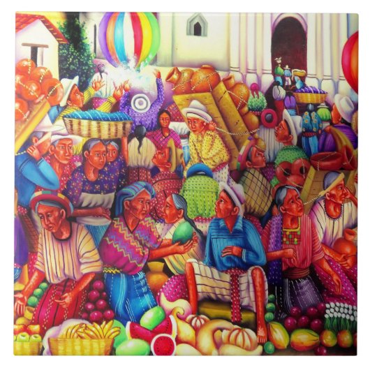 Guatemala Art Keramik Tile Fliese (Vorderseite)