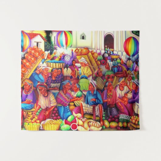 Guatemala Art Tapestry Wandteppich (Vorderseite (Horizontal))