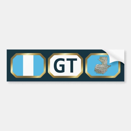 Guatemala-Autoaufkleber für Flaggenkarten Autoaufkleber (Vorne)