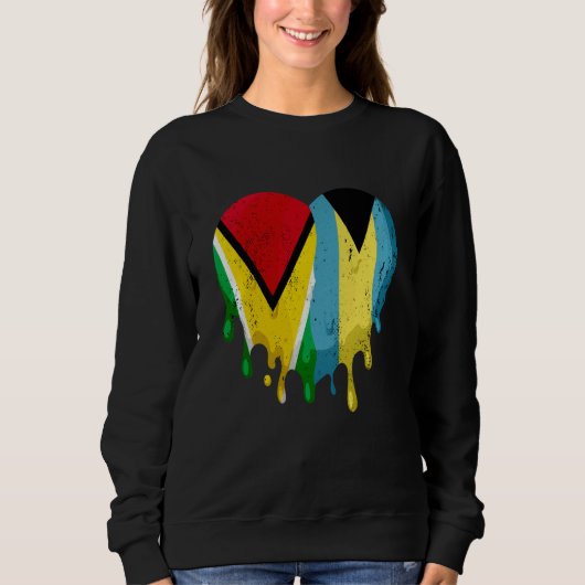 Guatemala Bahamas Flag Heart Citizen Grown Patriot Sweatshirt (Vorderseite)