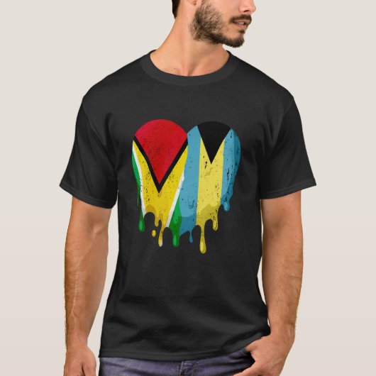 Guatemala Bahamas Flag Heart Citizen Grown Patriot T-Shirt (Vorderseite)