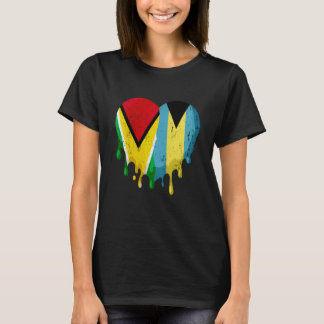 Guatemala Bahamas Flag Heart Citizen Grown Patriot T-Shirt