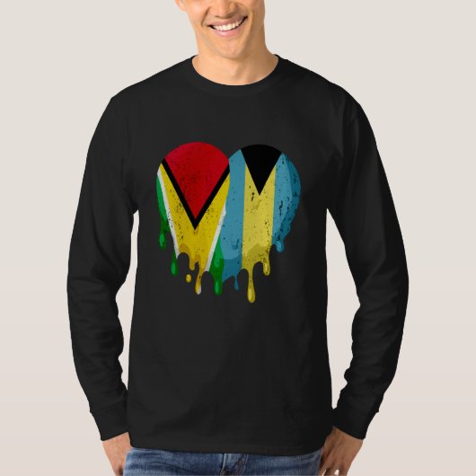 Guatemala Bahamas Flag Heart Citizen Grown Patriot T-Shirt (Vorderseite)