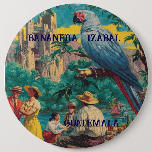GUATEMALA, BANANERA IZABAL Retro poster Button (Vorderseite)