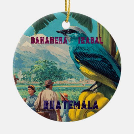 GUATEMALA, BANANERA IZABAL Retro poster Keramik Ornament (Vorne)