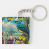GUATEMALA, BANANERA IZABAL Retro poster Schlüsselanhänger (Rückseite)