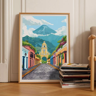 Guatemala Druck Guatemala Illustration Guatemala Poster