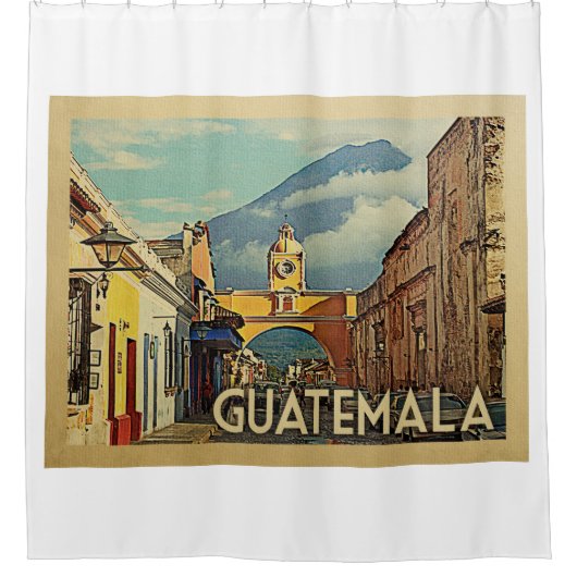 Guatemala Duschvorhang Vintage Reise (Vorderseite)