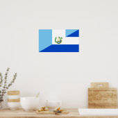Guatemala el salvador Halbflaggenland Symbol Poster (Küche)