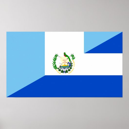 Guatemala el salvador Halbflaggenland Symbol Poster (Vorne)