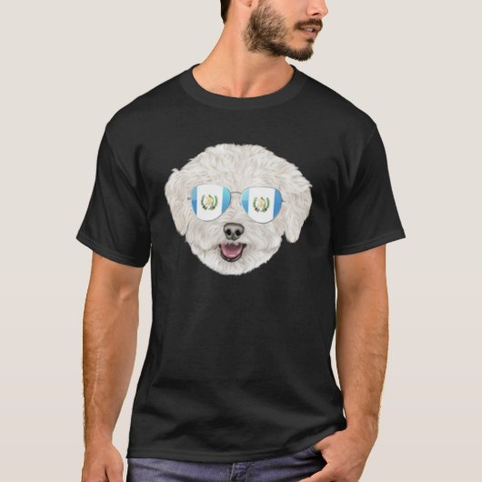 Guatemala Flag Bichons Frise Dog Guatemala Pocket T-Shirt (Vorderseite)