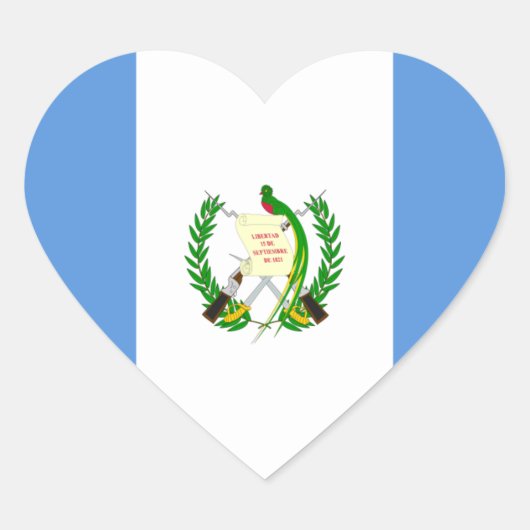Guatemala Flag GT Herz-Aufkleber (Vorderseite)
