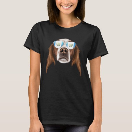 Guatemala Flag Irish Red White Setter Dog Guatemal T-Shirt (Vorderseite)