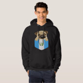 Guatemala Flag Pug Dog In Pocket Hoodie (Vorne ganz)