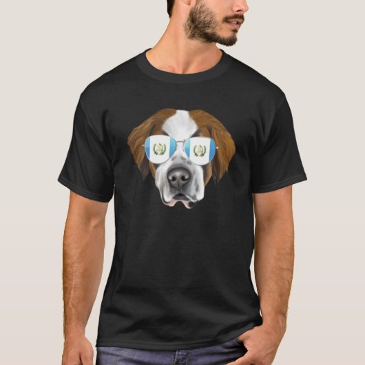 Guatemala Flag St Bernard Dog Guatemala Pocket T-Shirt (Vorderseite)