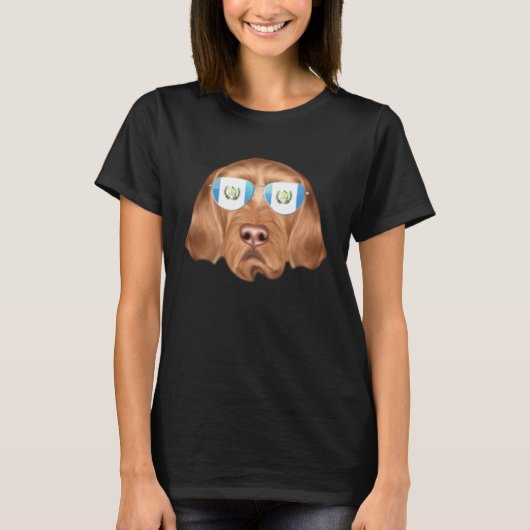 Guatemala Flag Wirehaired Vizsla Dog Guatemala Poc T-Shirt (Vorderseite)