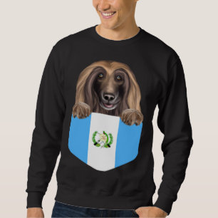 Guatemala-Flagge Afghanischer Windhund Hund In Tas Sweatshirt