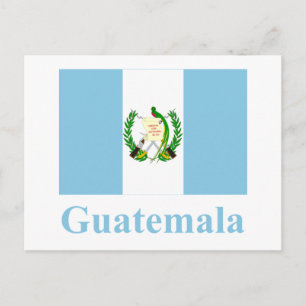 Guatemala-Flagge mit Namen Postkarte