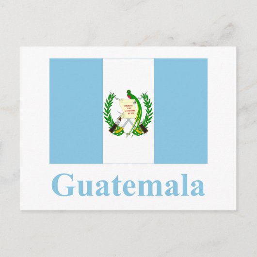 Guatemala-Flagge mit Namen Postkarte (Vorderseite)