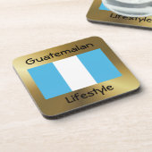 Guatemala-Flagge+Text-Untersetzer Getränkeuntersetzer (Linke Seite)