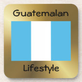 Guatemala-Flagge+Text-Untersetzer Getränkeuntersetzer (Vorderseite)