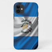 Guatemala-Flaggen-Gewebe Case-Mate iPhone Hülle (Rückseite)
