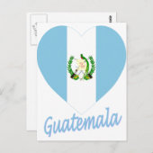 Guatemala-Flaggenherz Postkarte (Vorne/Hinten)