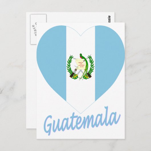 Guatemala-Flaggenherz Postkarte (Vorne/Hinten)