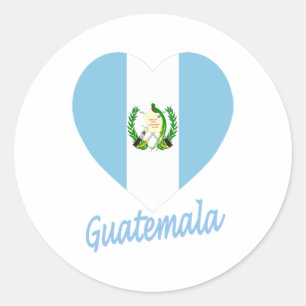 Guatemala-Flaggenherz Runder Aufkleber