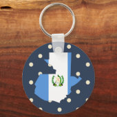 Guatemala Flaggenkarte zu Polka Dots Schlüsselanhänger (Vorderseite)