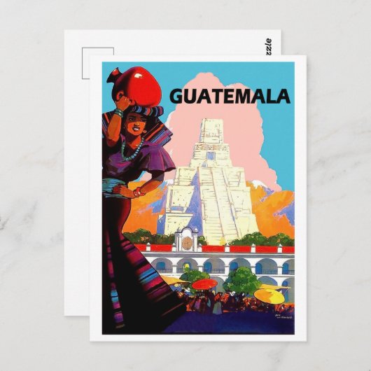 Guatemala, gebürtige Frau mit Töpferwaren, Pyramid Postkarte (Vorne/Hinten)