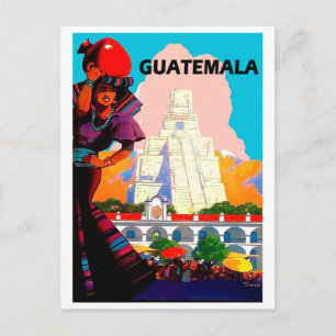 Guatemala, gebürtige Frau mit Töpferwaren, Pyramid Postkarte