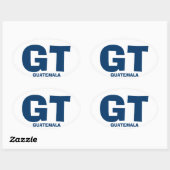 Guatemala GT Oval Sticker (Blatt)