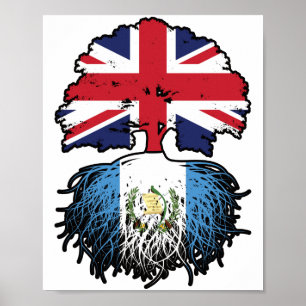 Guatemala Guatemala Britische Tree Roots Flag Poster