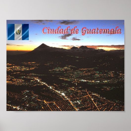 Guatemala - Guatemala Stadt - Nachts - Poster (Vorne)
