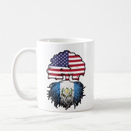 Guatemala Guatemala USA Tree Roots Flag Kaffeetasse (Links)