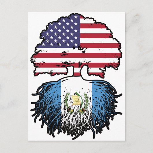 Guatemala Guatemala USA Tree Roots Flag Postkarte (Vorderseite)