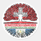Guatemala Guatemaltekisch Schweizer Schweiz Baum Runder Aufkleber (Vorderseite)
