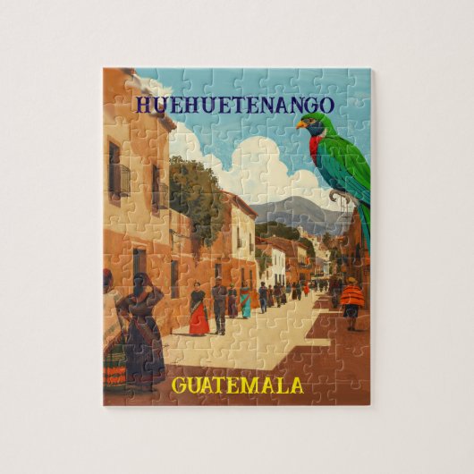 GUATEMALA, HUEHUETENANGO Retro poster Puzzle (Vertikal)