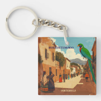GUATEMALA, HUEHUETENANGO Retro poster Schlüsselanhänger